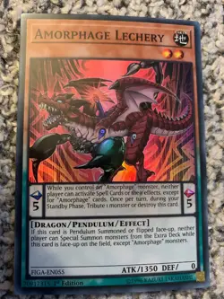 FIGA-EN055 Amorphage Lechery Super Rare 1st Edition Mint YuGiOh Card - Image 1
