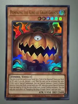 YUGIOH PUMPKING THE KING OF GRAVE GHOSTS ASIA ENGLISH CR11-AE067 ULTRA RARE - Image 1