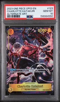 2023 ONE PIECE PSA 10 OP03-123 PILLARS OF STRENGTH ALT ART CHARLOTTE KATAKURI - Image 1