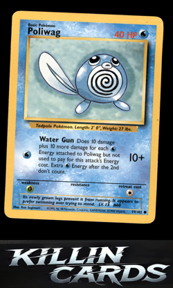 Poliwag 059/102 Pokemon Common Base Set Card MP - Image 1