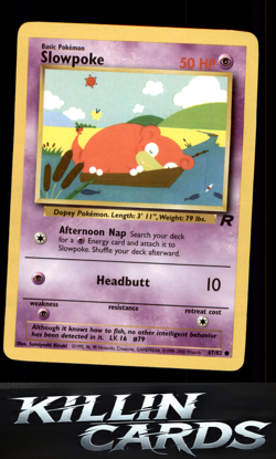 Slowpoke 67/82 Pokemon Common Team Rocket Card LP - Image 1