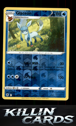 Reverse Holofoil Glaceon 038/189 Pokemon Rare SWSH10: Astral Radiance Card NM - Image 1