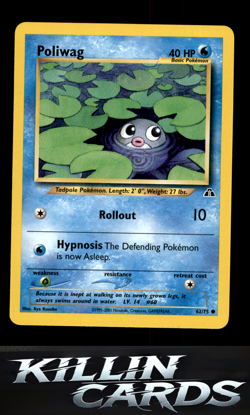 Poliwag 62/75 Pokemon Common Neo Discovery Card LP - Image 1