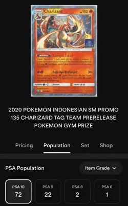 Charizard 135/SM-P Tag Team Gym Promo Gem Mint PSA 10 Pokemon Card Indonesia - Image 3
