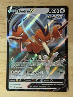 Dodrio V Ultra Rare Fusion Strike 201/264 Pokemon TCG Holo - Image 1