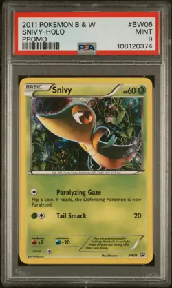 2011 POKEMON B&W PROMO #BW06 SNIVY-HOLO PSA 9 - Image 1