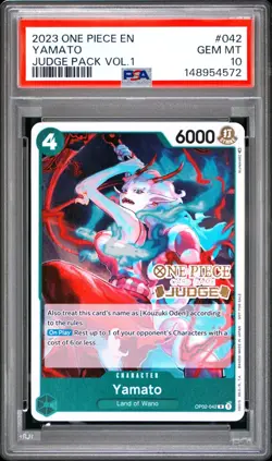 2023 ONE PIECE JUDGE PACK VOLUME 1 042 YAMATO PSA 10 GEM MINT - Image 1