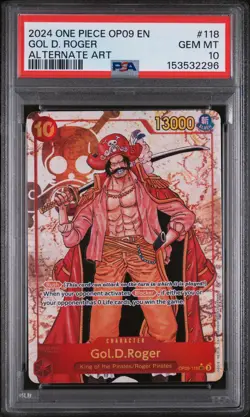 2024 ONE PIECE OP09-EMPERORS IN THE NEW WORLD ALTERNATE ART GOL D. ROGER PSA 10 - Image 1