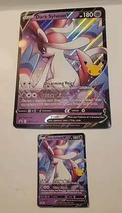 Dark Sylveon V SWSH134 Celebrations Black Star Promo Cards Pokemon Large & Small - Image 1