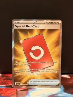 Special Red Card 113/086 Chaos Rising Trainer Full Art Holo Rare Pokemon Card NM - Image 1