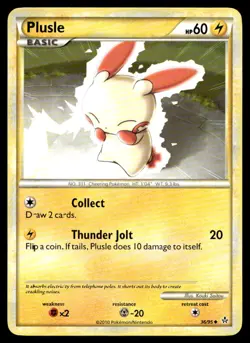Plusle Unleashed Uncommon 36/95 2010 Pokemon TCG - Image 1
