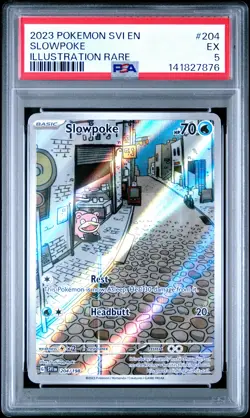 PSA 5 Slowpoke 204/198 Illustration Rare Scarlet & Violet Pokemon - Image 1