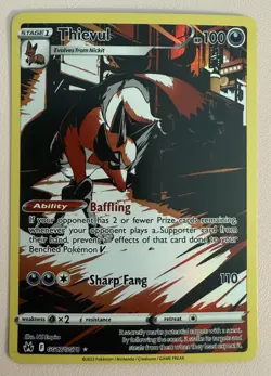 POKEMON TCG Thievul GG17/GG70 Crown Zenith: Galarian Gallery Holo - Image 1