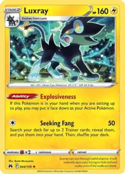 1x Luxray - 044/159 - Rare - Reverse Holo NM-Mint Pokemon SWSH12.5 - Crown Zenit - Image 1