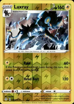 Luxray 033/072 Holo Rare Shining Fates Pokemon Reverse Holo Near Mint - Image 1