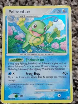 Pokemon - Politoed 12/146 Legends Awakened - Cosmos HOLO RARE - 2007 - MP - Image 1