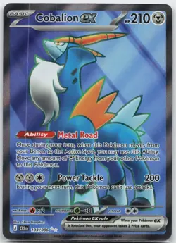 Cobalion ex 103/086 Ultra Rare ME04: Chaos Rising Pokemon NM - Image 1