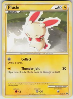 Pokemon TCG Plusle Uncommon Unleashed 36/95 - Image 1