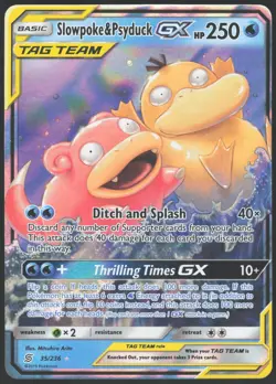 SLOWPOKE & PSYDUCK GX 35/236 HOLO GX RARE UNIFIED MINDS POKEMON NM - Image 1