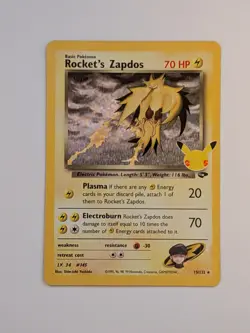 Pokemon Rocket's Zapdos Holo Celebrations #15/132 NM TCG - Image 1