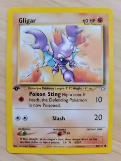 Pokemon TCG Gligar Neo Genesis 59 Regular 1st Edition Common - Image 1