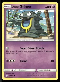 ALOLAN GRIMER 57/149 C SM BASE SET POKEMON NM/M - Image 1