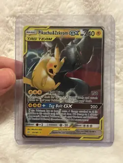 Pokemon Pikachu & Zekrom GX 33/181 SM-Team Up TAG TEAM GX Holo Ultra Rare NM - Image 1