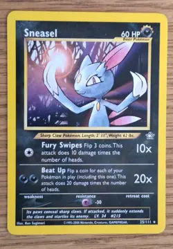 Sneasel - 25/111 - Neo Genesis - Regular Rare - Pokemon TCG NM - Image 1