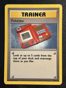 Pokedex 87/102 - Base Set Uncommon Trainer WOTC Pokemon TCG 1999 - MP/HP Card - Image 1