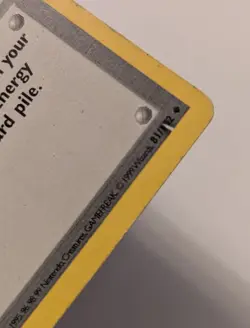 Shadowless Energy Retrieval Base Set Pokemon Card with Printer Hickey Error - Image 2