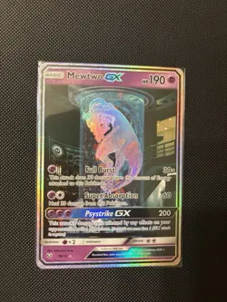 Pokemon Mewtwo GX Shining Legends Card 78/73 Full Art Shiny Holo Secret Rare - Image 3