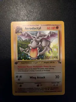 Pokemon Card Aerodactyl Fossil 1/62 Holo 1st Edition Pre-Release - Image 1