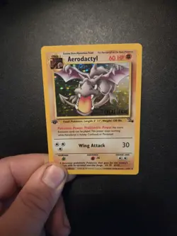 Pokemon Card Aerodactyl Fossil 1/62 Holo 1st Edition Pre-Release - Image 3