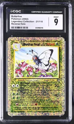 CGC 9 MINT Butterfree 21/110 Legendary (collection) Reverse Holo Pokemon Card - Image 1