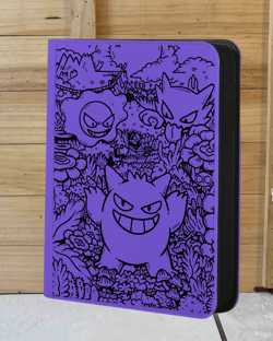Laser Engraved Pokemon Trading Card Binder Gengar (Made To Order) - Image 1