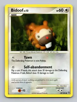 Bidoof 54/100 Common Stormfront Pokemon Lightly Played Yuka Morii Clay - Image 1