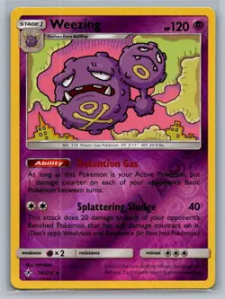 Weezing 74/214 Rare Unbroken Bonds Pokemon Reverse Holo Near Mint - Image 1