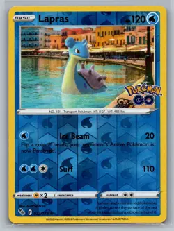 Lapras 023/078 Holo Rare Pokemon GO Pokemon Reverse Holo Near Mint - Image 1