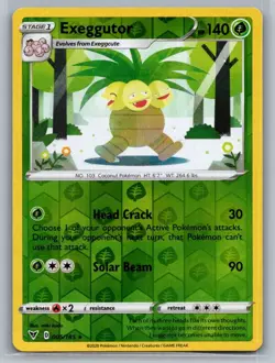 Exeggutor 005/185 Rare Vivid Voltage Pokemon Reverse Holo Near Mint - Image 1