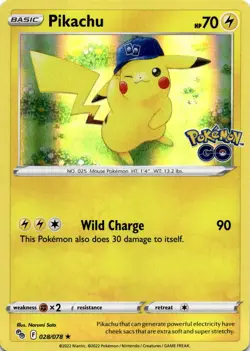 Pikachu (28) Holo Rare Pokemon GO 028/078 LP - Image 1