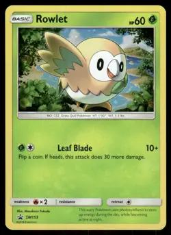 Rowlet - SM153 Holo Promo Sun & Moon Promo Pokemon Holo Near Mint - Image 1