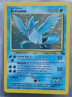 Pokemon TCG Articuno Fossil Holo Unlimited Rare Card 2/62 LP Condition - Image 1