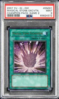 2007 YU-GI-OH! CHAMP PACK: GAME 2 #EN001 MAGICAL STONE EXCAVATION PSA 9 - Image 1