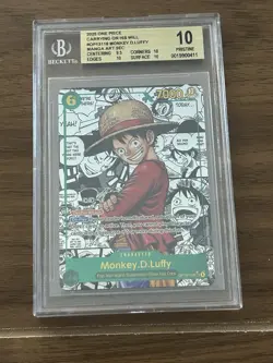 One Piece Monkey D Luffy Manga Art OP13-118 Carrying on His Will BGS 10 - Image 1