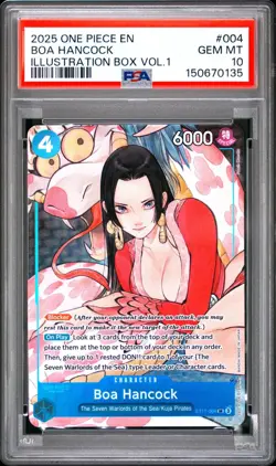 2025 ONE PIECE PROMOS 004 BOA HANCOCK ILLUSTRATION BOX VOL.1 PSA 10 GEM MINT - Image 1
