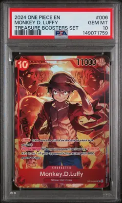 2024 ONE PIECE PROMOS TREASURE BOOSTERS SET #006 MONKEY D. LUFFY - PSA 10 - Image 1