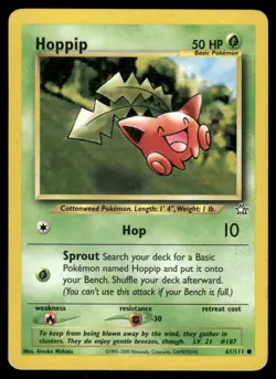 Pokemon Cards Hoppip 61/111 Unlimited Neo Genesis Common MP - Image 1