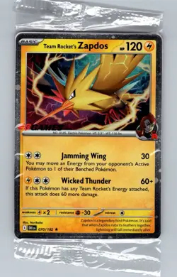 Sealed - Team Rocket's Zapdos (EB Games Exclusive) 070/182 - Pokemon Card - Image 1