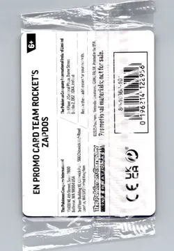 Sealed - Team Rocket's Zapdos (EB Games Exclusive) 070/182 - Pokemon Card - Image 2