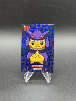 Poncho Pikachu Gengar Blue Holo Pokemon Card Database Team Rocket Peru - Image 1